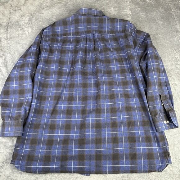 Daniel Cremieux Mens Shirt 2XT Blue Gray Plaid Light Brushed Flannel Long Sleeve - Picture 4 of 9